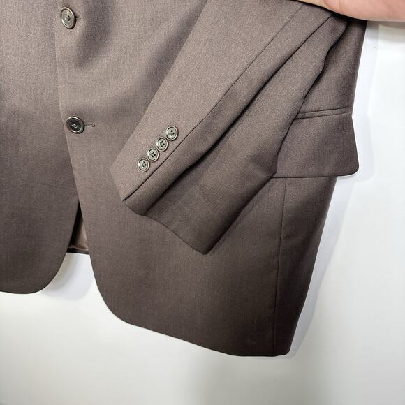 Jos A Bank Signature Collection Brown Wool Blazer 43R 3-Button Sport Coat - Picture 4 of 8